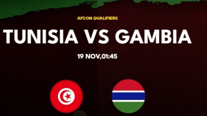 Laga bola Tunisia vs Gambia segera berlangsung.