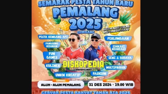 Acara malam tahun baru 2025 di Pemalang.