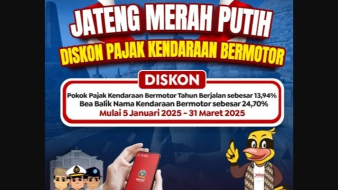 Diskon pajak kendaraan bermotor untuk wilayah Jawa Tengah.