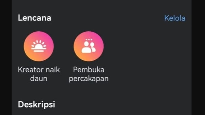 Lencana kreator naik daun di FB Pro.