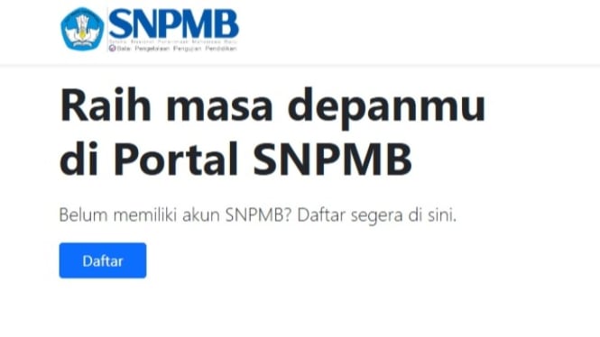 Portal SNPMB untuk mendaftar tes masuk kuliah.