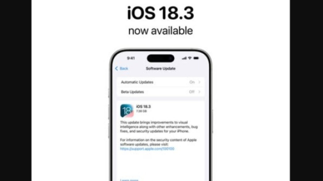 iOS 18.3 sudah tersedia.