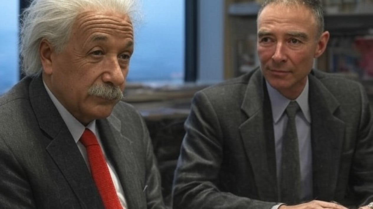 Albert Einstein dan J. Robert Oppenheimer
