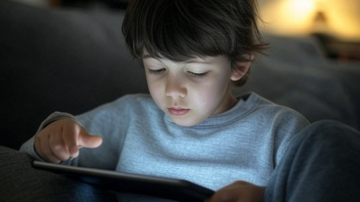 Ilustrasi Anak Kecanduan Gadget