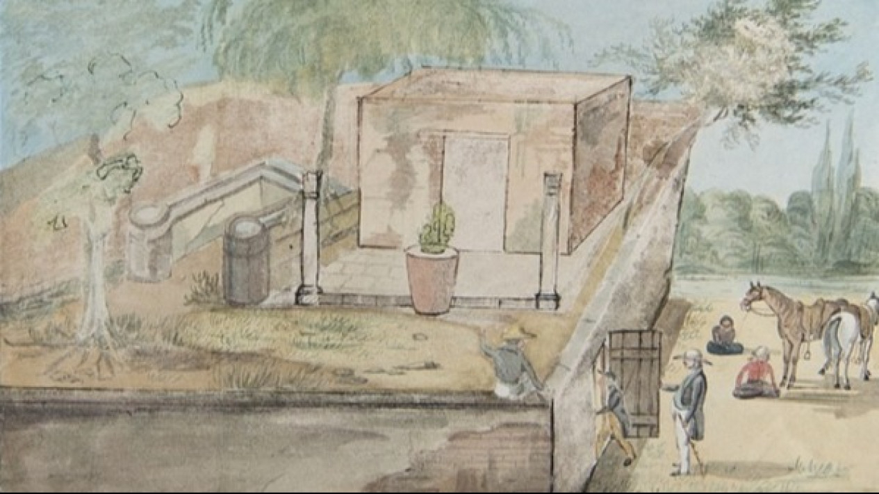 Lukisan tempat pengasingan Diponegoro karya Adrianus Johannes,