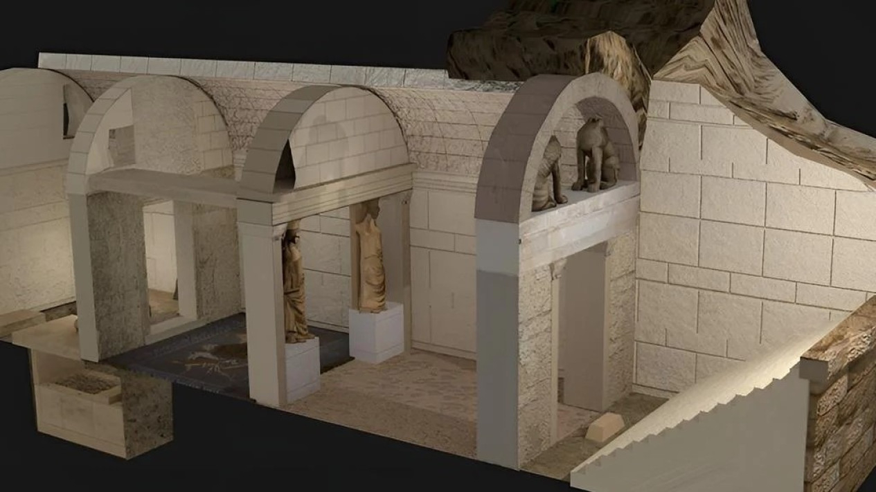 Representasi 3D dari Struktur Makam Kasta