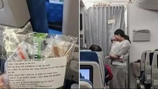Seorang Ibu dari Bayi Berusia 4 Bulan Membagikan 200 Goodie Bag kepada Penumpang dalam Penerbangan Pertama Anaknya