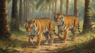 Dua Ekor Harimau Sumatra Terlihat di Sekitar Permukiman, Warga Minas Jaya, Siak, Diminta Waspada