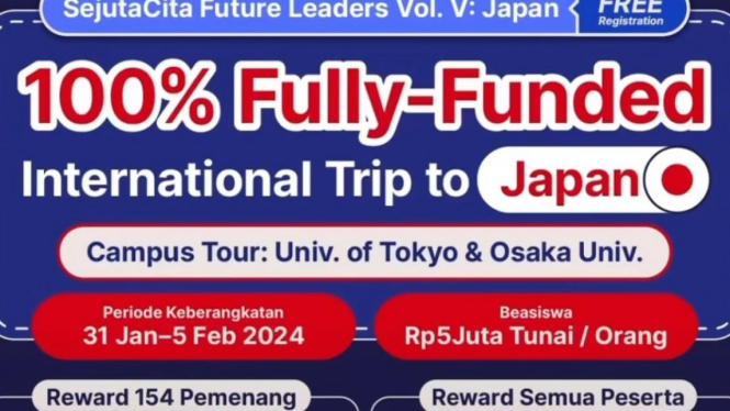Mau wisata ke Jepang tanpa biaya alias 100% gratis? Bisaaaaa….!