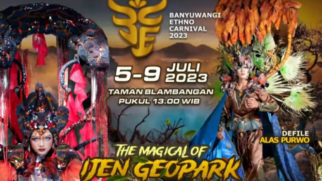 Banyuwangi Ethno Carnival (BEC) 2023 tema The Magic of Ijen Geopark.