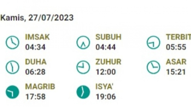Jadwal Waktu Shalat Kota Bandung