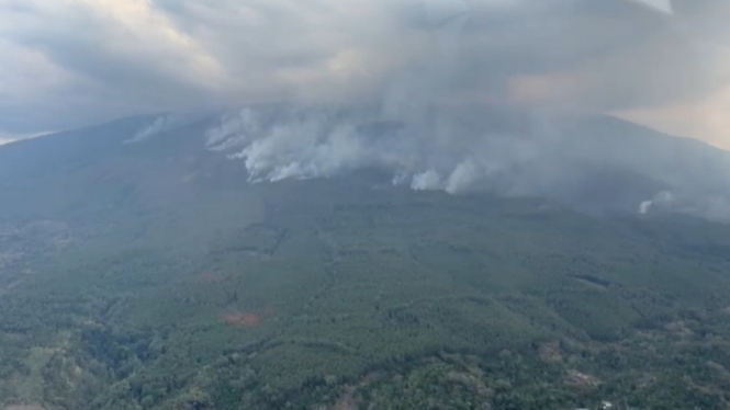 1.100 Hektare Hutan Lindung Gunung Lawu MasihTerbakar
