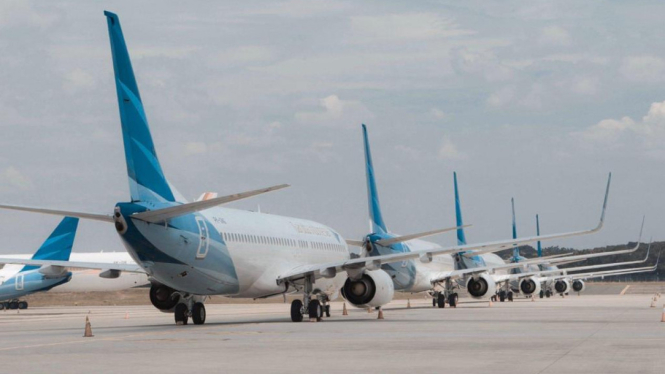 Pesawat Garuda Indonesia di Bandara