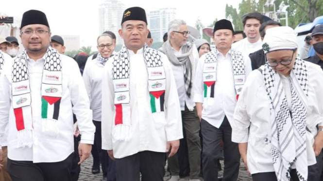 Menag - Menko PMK - Menlu Ikut Aksi Damai Bela Palestina (5/11/2023)