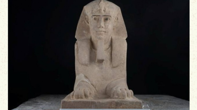 Patung Sphinx yang Digali setelah Direstorasi