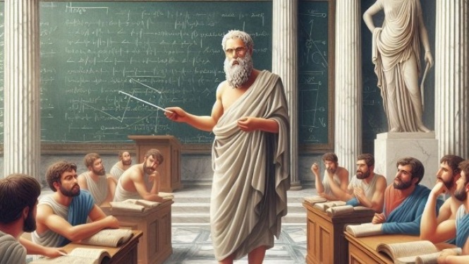 Aristoteles sedang Mengajar