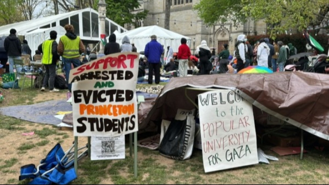 Aksi unjuk rasa mahasiswa di Princeton University New Jersey, AS