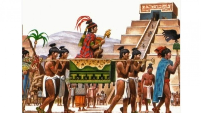 Perawan Muda Maya Ditandu Menuju Tempat Ritual