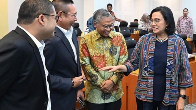 Sri Mulyani Indrawati Sesaat sebelum Rapat Banggar di DPR