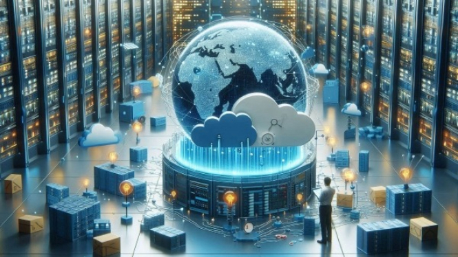 Ilustrasi Data Center dan Cloud