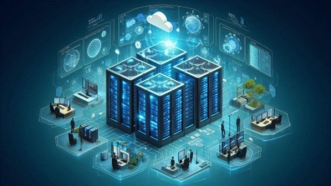 Ilustrasi Data Center dan Cloud