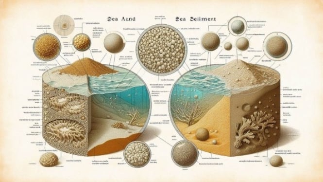 Perbedaan Pasir Laut dan Sedimen Laut (ilustrasi)