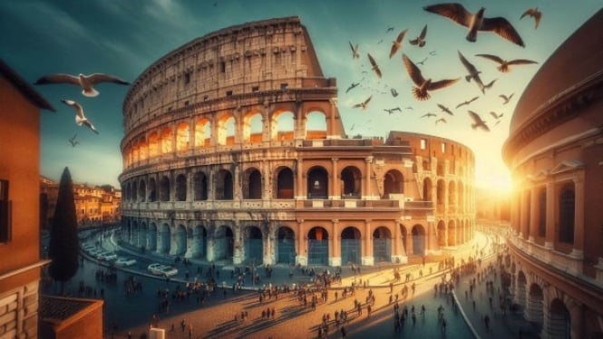 Colosseum Keajaiban Arsitektur Romawi