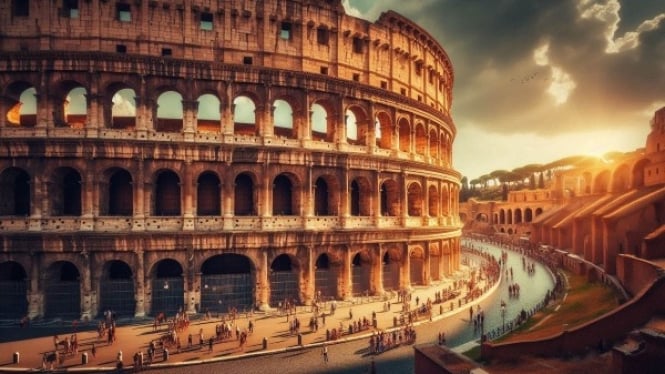 Colosseum Keajaiban Arsitektur Romawi