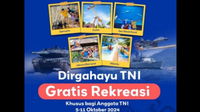 HUT TNI ke-79, Ancol Gratiskan Tiket Rekreasi untuk Prajurit TNI