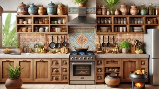 Desain Dapur Minimalis dengan Culture Indonesia