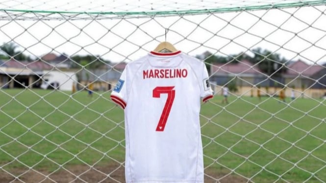 Jersey Marselino Ferdinan saat Lawan Arab Saudi