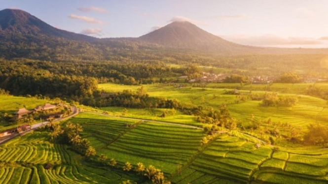 Pemandangan di Desa Wisata Jatiluwih