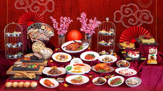 Sajian Buffet Spesial Hidangan Tradisional Tionghoa Sambut Imlek