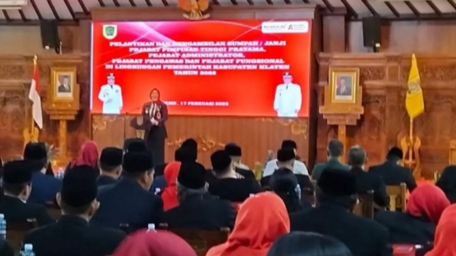 Bupati Klaten, Sri Mulyani Memutasi 72 ASN Jelang Purnatugas