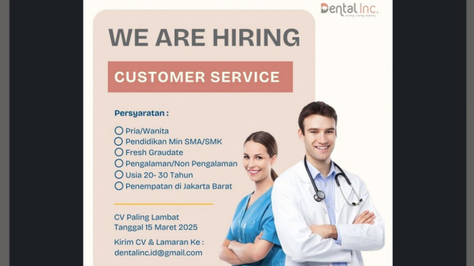 Lowongan Kerja di Dental Inc. Jakarta Barat