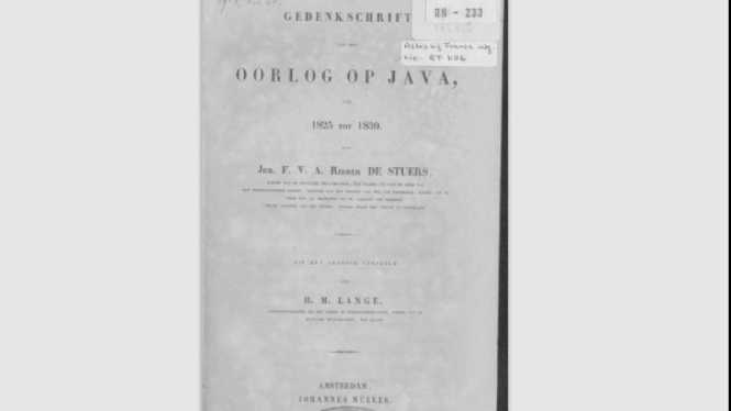 Perang Jawa (1825-1830) oleh Jhr. F. V. A. Ridder de Stuers