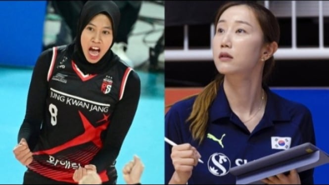 Megawati Hangestri dan Han Yoo Mi