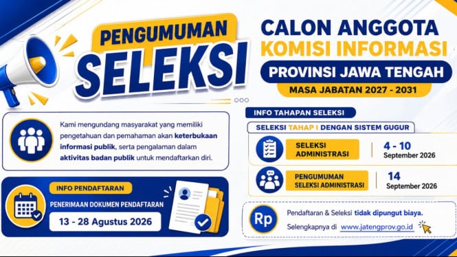 Seleksi Calon Anggota Komisi Informasi Jateng Periode 2027-2031