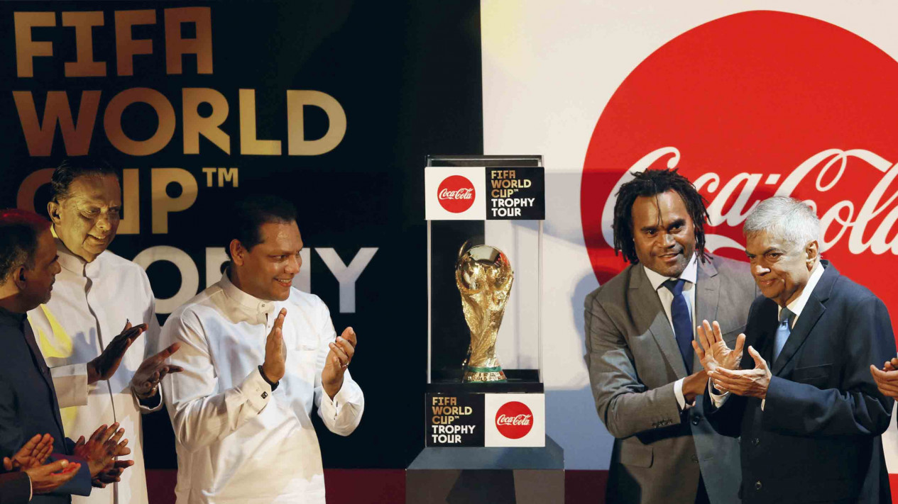 Pertama Kalinya, Trofi Piala Dunia 2018 Tiba di Sri Lanka