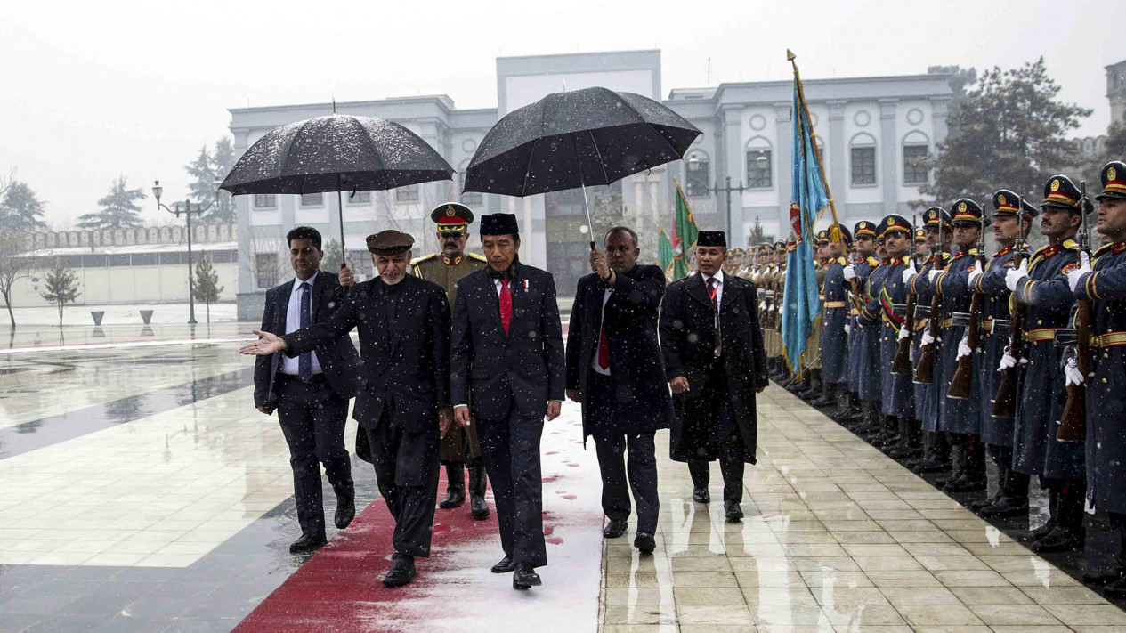 Hujan Salju Sambut Kunjungan Presiden Jokowi di Afganistan