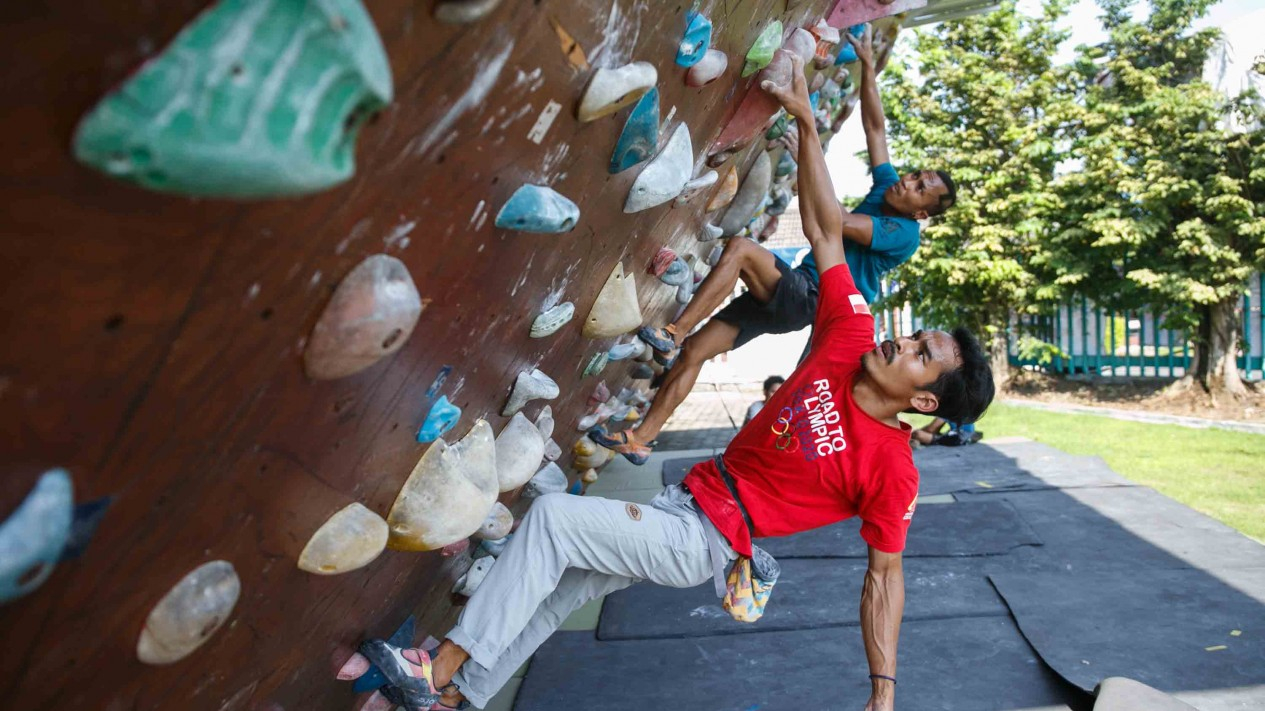 Latihan Para Atlet Panjat Tebing Jelang Olimpiade 2020
