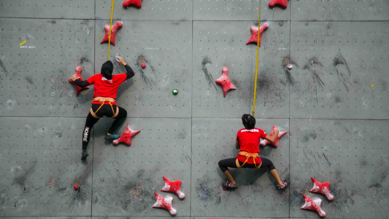 Latihan Para Atlet Panjat Tebing Jelang Olimpiade 2020