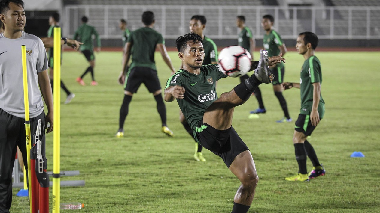 Latihan Timnas Senior Indonesia Jelang Lawan Myanmar