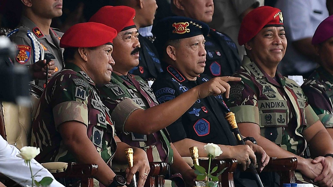 Atraksi Prajurit saat Peringatan HUT Ke-67 Kopassus