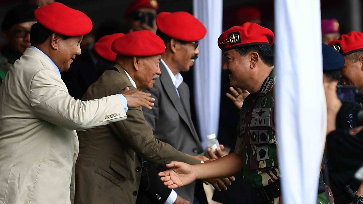 Atraksi Prajurit saat Peringatan HUT Ke-67 Kopassus