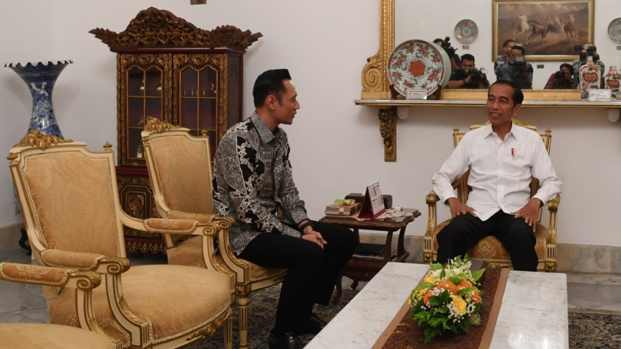Senyum AHY Usai Bertemu Presiden Jokowi