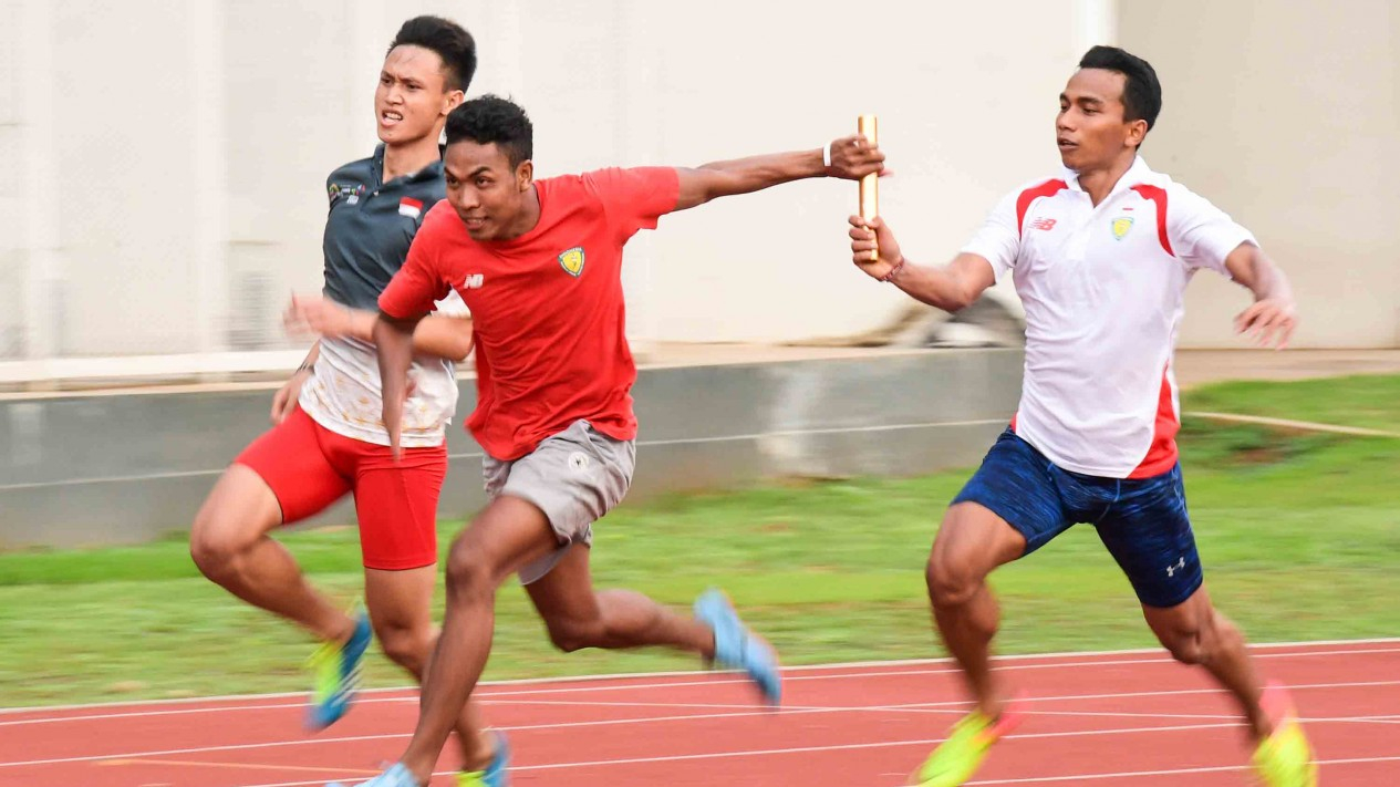 Ramadan, Zohri dan Tim Estafet Indonesia Tetap Fokus Latihan