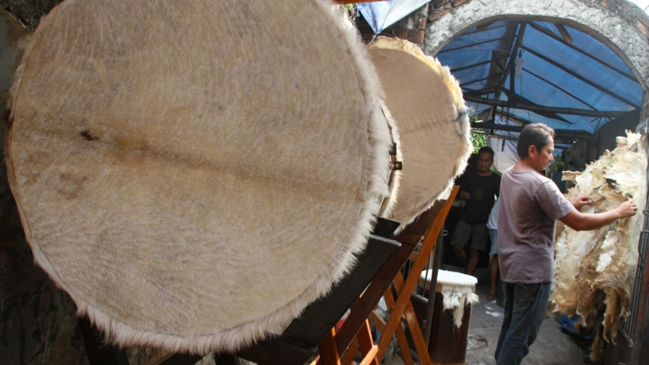 Proses Pembuatan Bedug Kulit