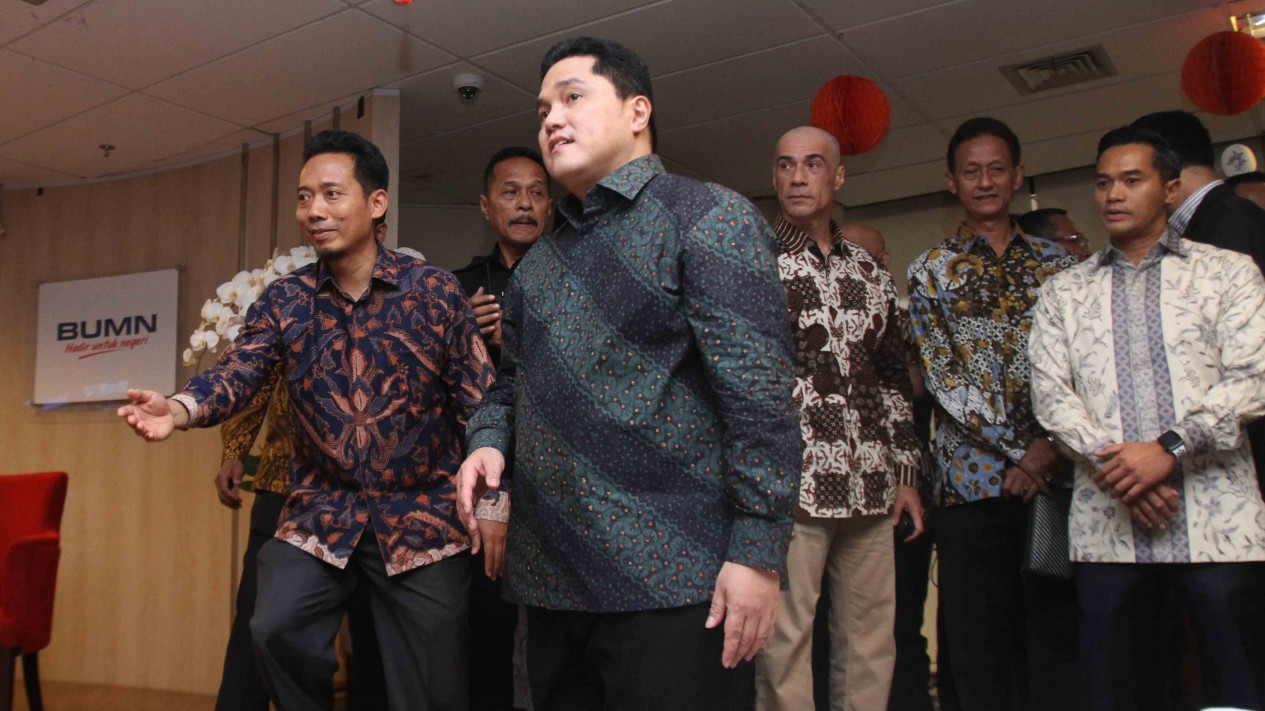 Anindya Bakrie Hadiri Sertijab Menteri BUMN Erick Thohir