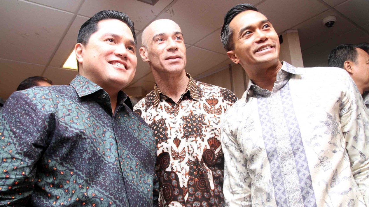 Anindya Bakrie Hadiri Sertijab Menteri BUMN Erick Thohir